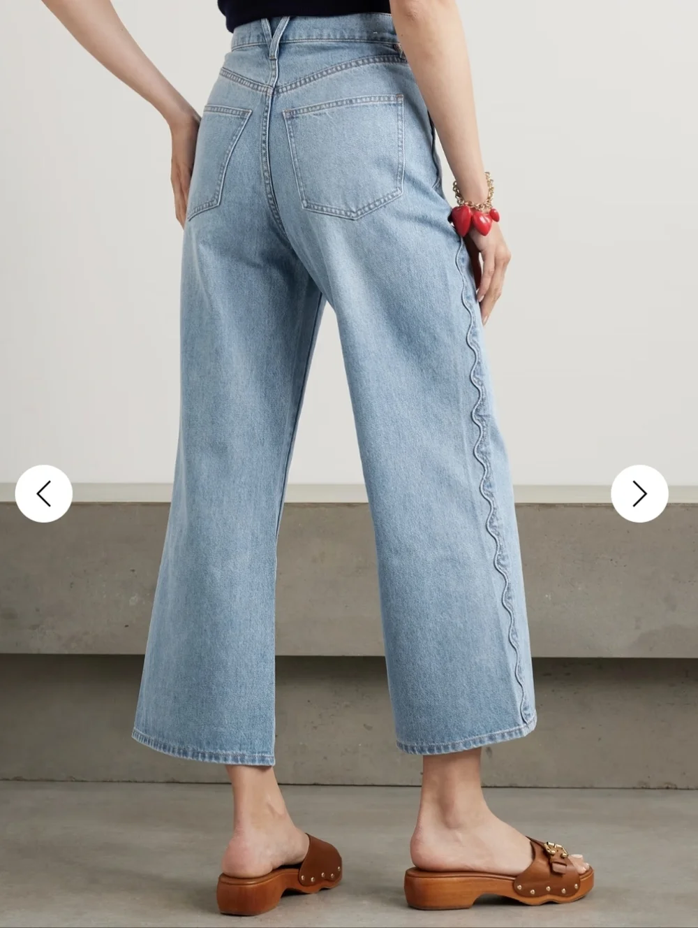 Veronica Beard Taylor Scalloped Wide Leg Crop High Rise - Size 26 - Picture 2 of 10